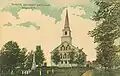 Soldiers' monument and church c. 1910