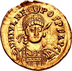 Gold coin with portrait