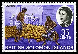 Postage stamp with portrait of Queen Elizabeth II, 1968