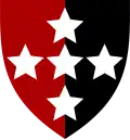 Southern Command Corps of Military Police (Vertical red/black halves with white stars)