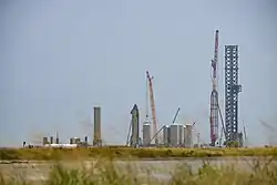 View of SpaceX's launch pad at Starbase