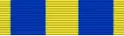 Width-44 yellow ribbon with two width-12 ultramarine blue stripes each distance 4 from the edge