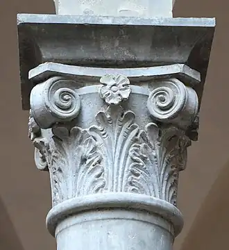 Corinthian column in the cloister