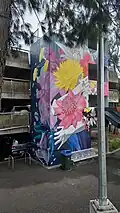 Springwood railway station carpark east end stair case mural 2024