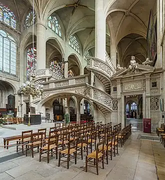 The rood screen in the interior Saint-Étienne-du-Mont (1510–86)