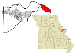 Location of West Alton, Missouri