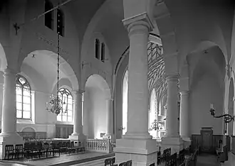 View through the three-aisled choir to the west