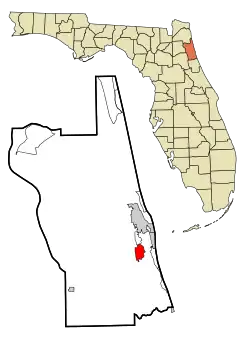 Location in St. Johns County and the state of Florida