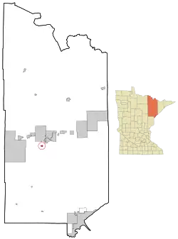 Location of the city of Iron Junction within Saint Louis County, Minnesota