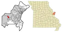 Location of Clarkson Valley, Missouri