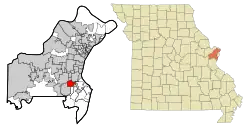 Location of Crestwood, Missouri