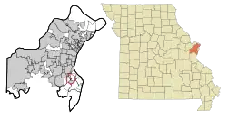 Location of Lakeshire, Missouri