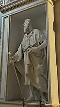 The plaster statue of Saint Paul.