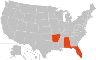 Map of states that impose mandatory driver's license suspensions for drug offenses