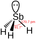 Skeletal formula of stibine