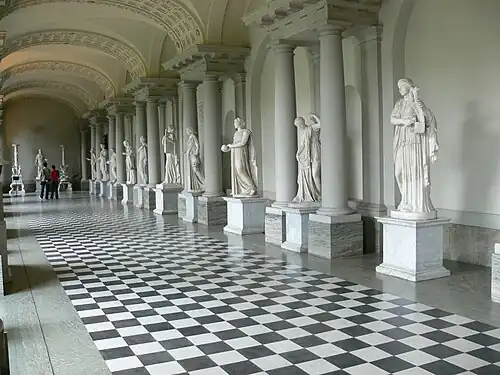 The Roman statues at Gustav III's Museum of Antiquities in the Stockholm palace
