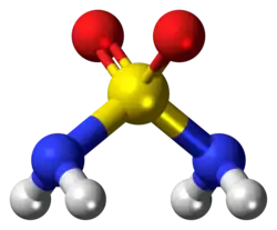 Ball-and-stick model of the sulfamide molecule
