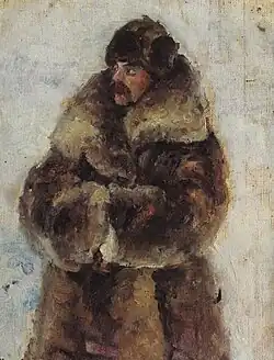 Alexander Surikov in a fur coat (1889, Surikov's House-Museum)