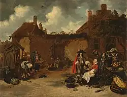 Fruit and vegetable market by Sybrand van Beest, 1652