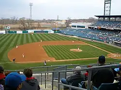 The Syracuse Chiefs playing the field during a game in 2009.