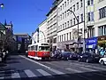 Historical T2 tram in Prague
