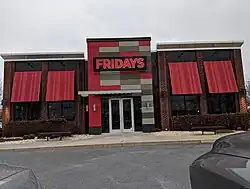A TGI Fridays in Easton, Pennsylvania, that uses the new design, seen in February 2019.