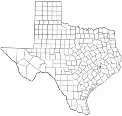 Location of Todd Mission, Texas