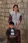 A Tajik woman and her son.