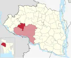 Location of Tanore Upazila