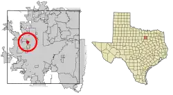 Location of Sansom Park in Tarrant County, Texas