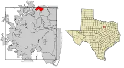 Location of Westlake in Tarrant County, Texas