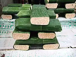 Tempeh cakes ready to cook, Indonesia