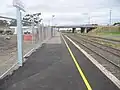 Northbound view of the temporary Platform 2, built to the north of the station during upgrade works, April 2006