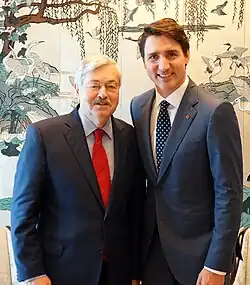 Terry Branstad with Prime Minister of Canada Justin Trudeau in 2017