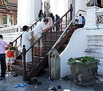 Modified stairway for the elderly in Thailand