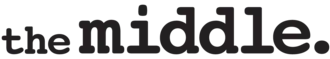 On a transparent background, the words 'The Middle' are written in black lowercase letters followed by a dot, the word 'middle' is written in a larger font.