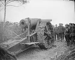 A gun captured at Cambrai by the British.