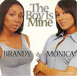 Cover art for "The Boy Is Mine": Brandy in a grey tank top and Monica in an off-white blouse