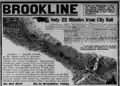 Advertisement for the Brookline neighborhood, anchored by the Beechwood-Brookline Station.