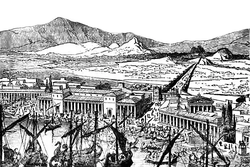 The Piraeus and the Long Walls of Athens.