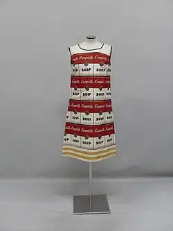 The Souper Dress, 1967, screen-printed paper dress based on Warhol's Campbell's Soup Cans