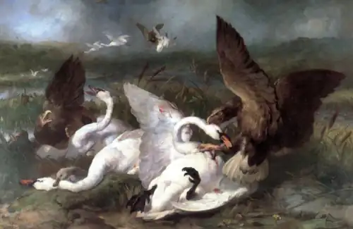 The Swannery Invaded by Sea Eagles by Edwin Landseer