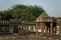 A grave under a pillared pavilion, chhatri, in the courtyard