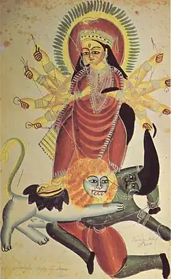 Durga and Mahishasura, c. 1880.