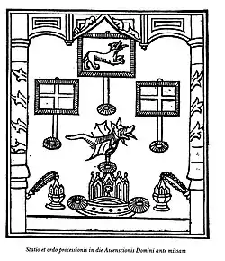 Original picture from the Catholic Church regarding the order of the procession for Rogation days in the South of England. From around the 13th to 15th centuries.