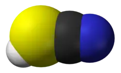 Spacefill model of thiocyanic acid