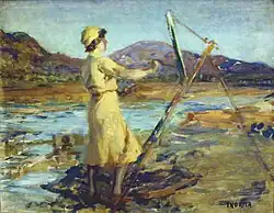 János Thorma Woman Painter 1934