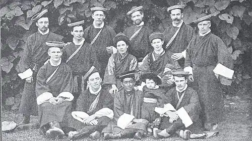 "Tibetan Pioneer Mission Band" in Tibetan dress, c. 1894.