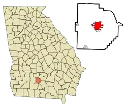 Location in Tift County and the state of Georgia