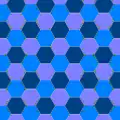 Hexagonal tiling (ignoring colors: p6m)